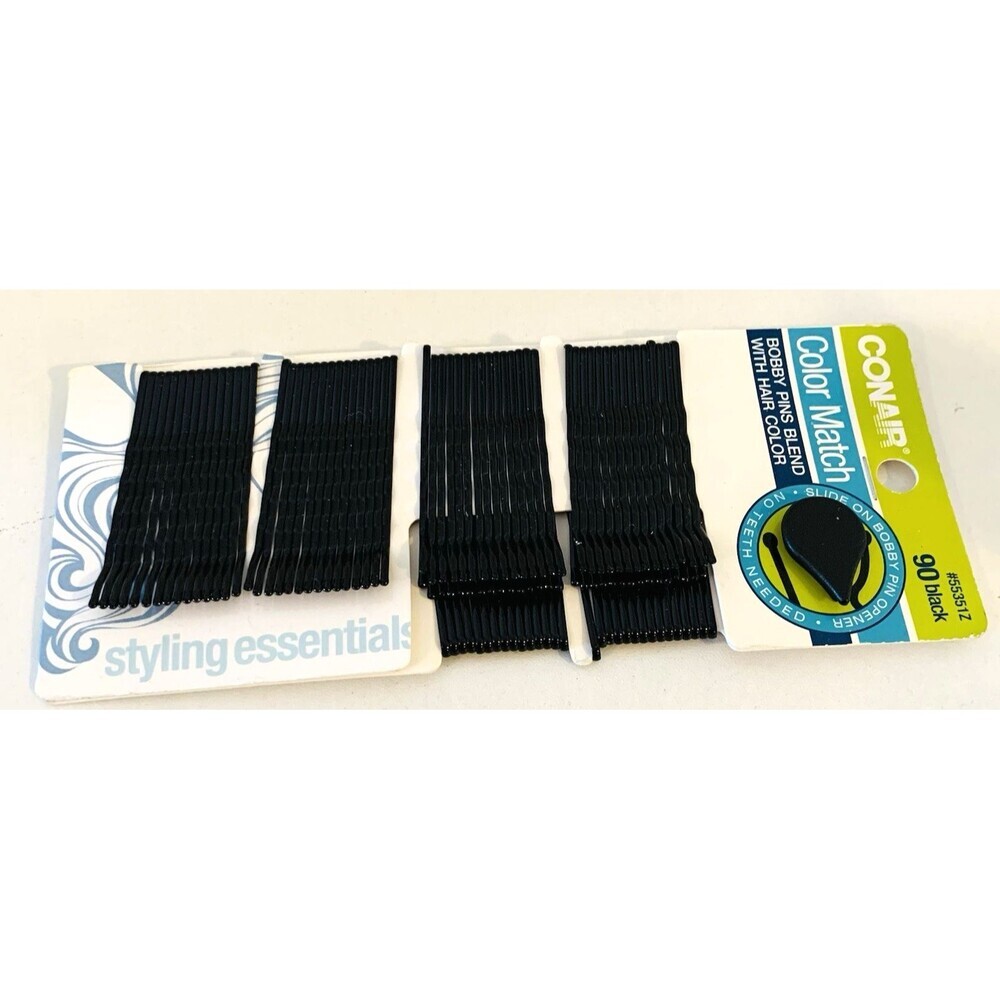 Conair 90-Pack Color Match Bobby Pins Black Blend with Hair Color New in Package